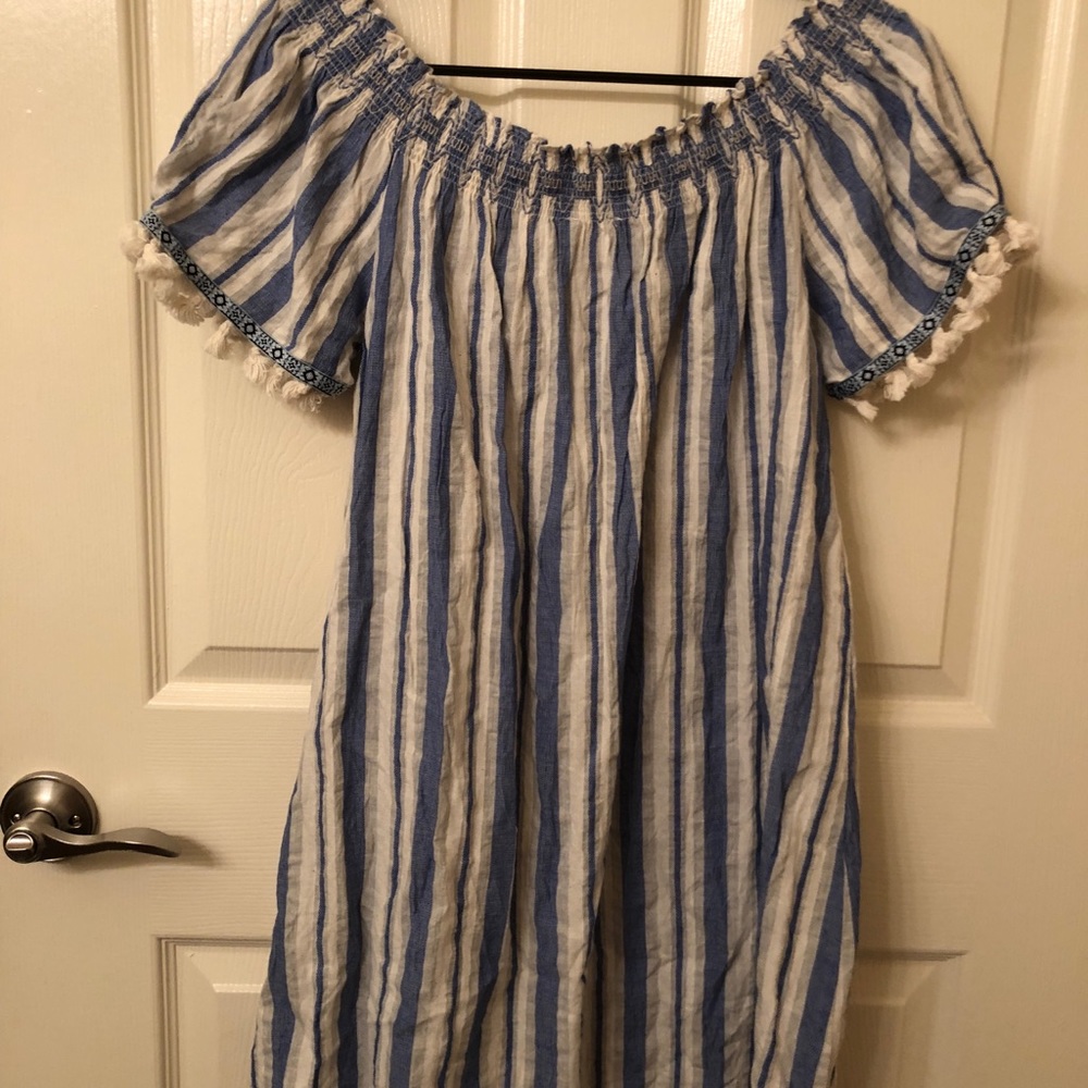 Off the shoulder dress with tassel sleeves